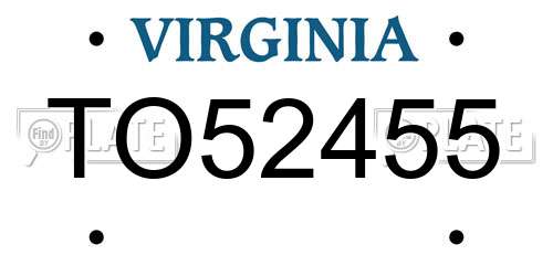TO52455 Virginia License Plate