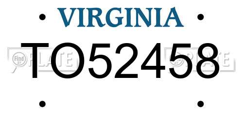 TO52458 Virginia License Plate