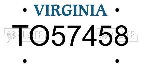 TO57458 Virginia License Plate