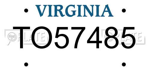 TO57485 Virginia License Plate