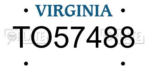 TO57488 Virginia License Plate