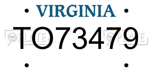 TO73479 Virginia License Plate