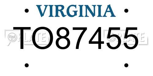 TO87455 Virginia License Plate