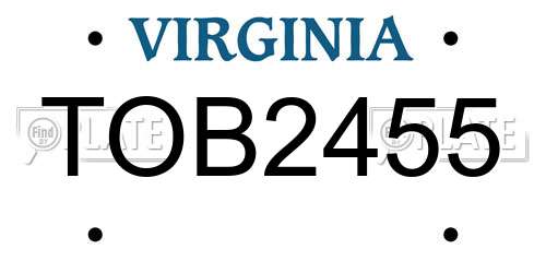 TOB2455 Virginia License Plate