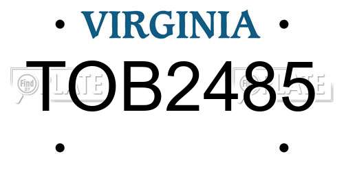 TOB2485 Virginia License Plate