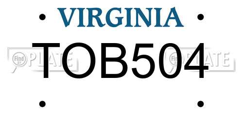 TOB504 Virginia License Plate