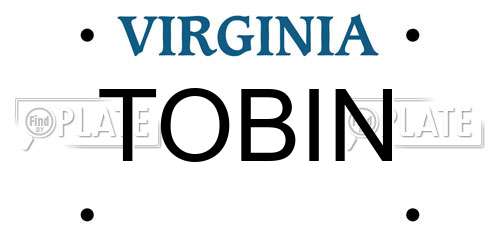 TOBIN Virginia License Plate