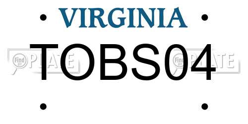TOBS04 Virginia License Plate