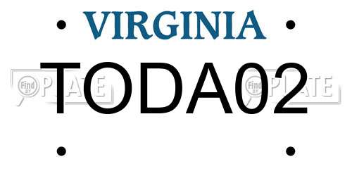 TODA02 Virginia License Plate