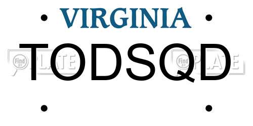 TODSQD Virginia License Plate