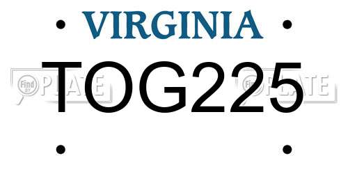 TOG225 Virginia License Plate
