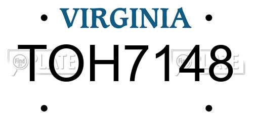 TOH7148 Virginia License Plate