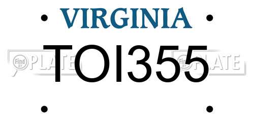 TOI355 Virginia License Plate