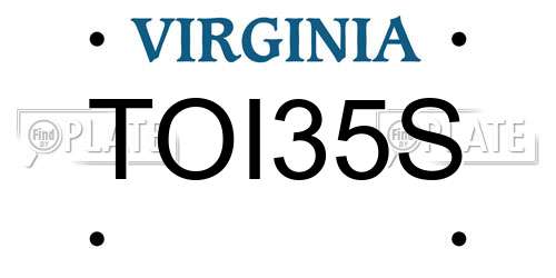 TOI35S Virginia License Plate