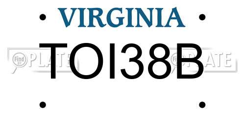 TOI38B Virginia License Plate