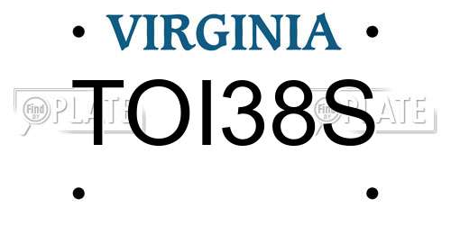 TOI38S Virginia License Plate