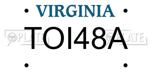 TOI48A Virginia License Plate