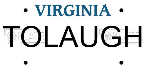 TOLAUGH Virginia License Plate