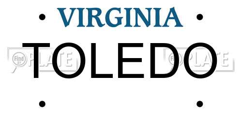 TOLEDO Virginia License Plate
