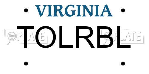 TOLRBL Virginia License Plate