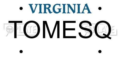 TOMESQ Virginia License Plate