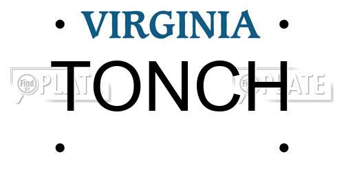 TONCH Virginia License Plate