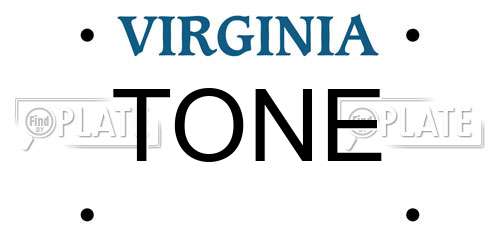 TONE Virginia License Plate
