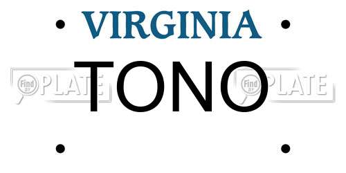 TONO Virginia License Plate