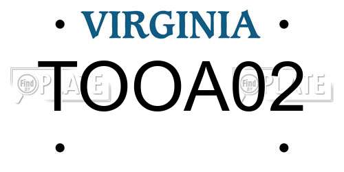 TOOA02 Virginia License Plate