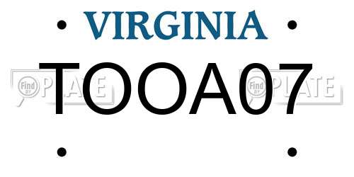 TOOA07 Virginia License Plate
