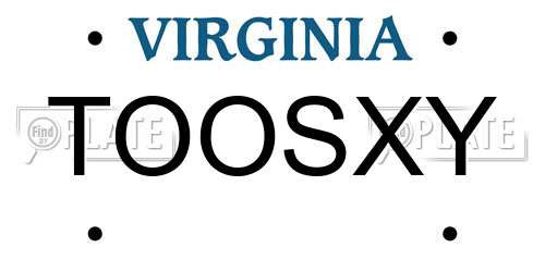 TOOSXY Virginia License Plate