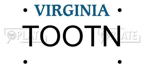 TOOTN Virginia License Plate