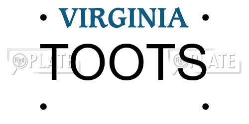 TOOTS Virginia License Plate