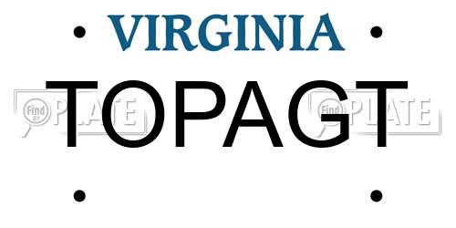 TOPAGT Virginia License Plate