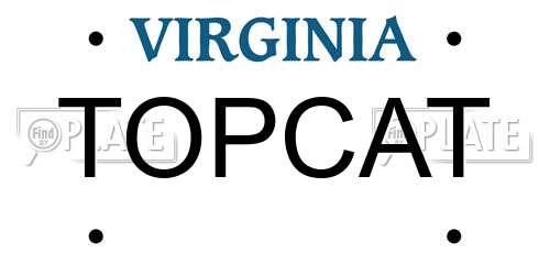 TOPCAT Virginia License Plate