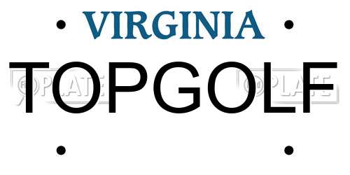 TOPGOLF Virginia License Plate