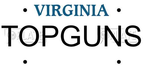 TOPGUNS Virginia License Plate
