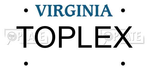 TOPLEX Virginia License Plate