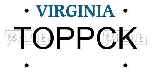 TOPPCK Virginia License Plate