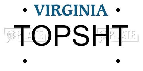 TOPSHT Virginia License Plate