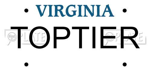 TOPTIER Virginia License Plate