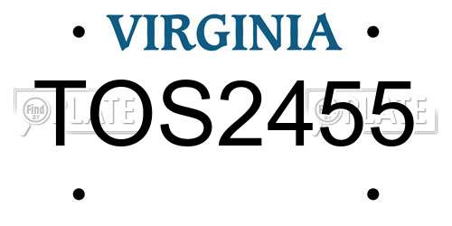 TOS2455 Virginia License Plate