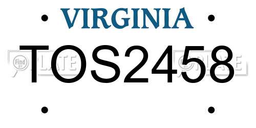 TOS2458 Virginia License Plate