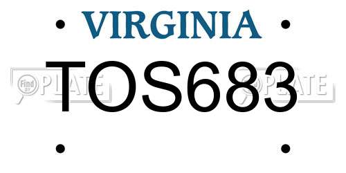 TOS683 Virginia License Plate