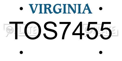 TOS7455 Virginia License Plate
