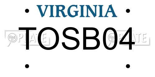 TOSB04 Virginia License Plate