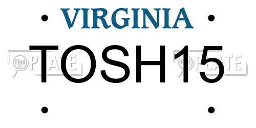 TOSH15 Virginia License Plate