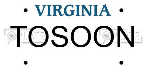 TOSOON Virginia License Plate