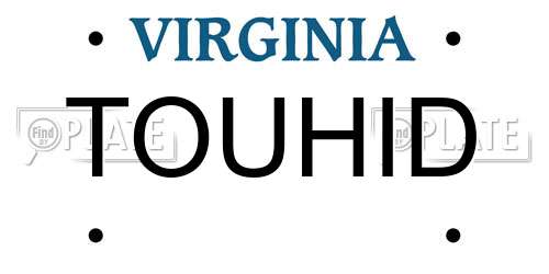 TOUHID Virginia License Plate
