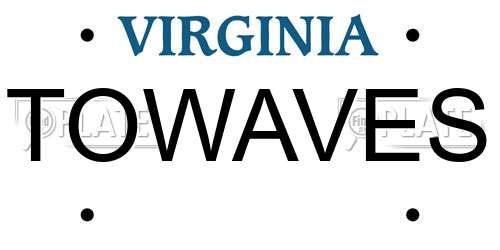 TOWAVES Virginia License Plate